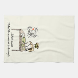 Gjort med kärlekelak slickade jag den roliga kökshandduk