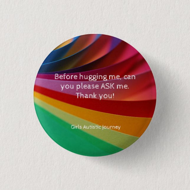 Gjort med vänlighet, ett Autismmedvetenhetemblem Knapp (Framsida)