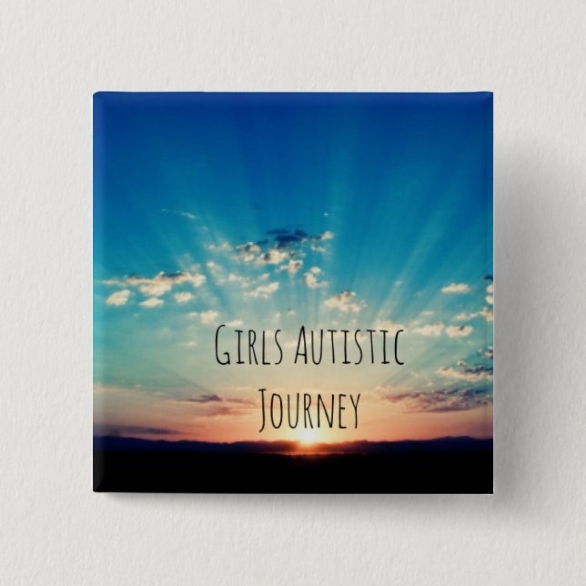 Gjort med vänlighet, ett Autismmedvetenhetemblem Knapp (Framsida)