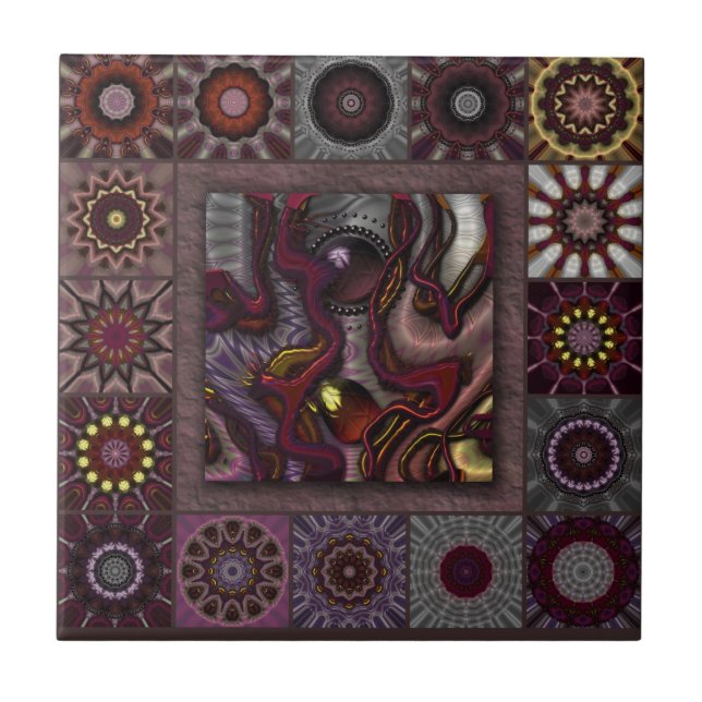 Gjort mörkare land kakelplatta (Framsidan)