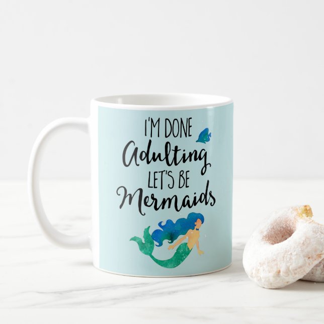 Gjort roligt citationstecken för Adulting Kaffemugg (Med munk)