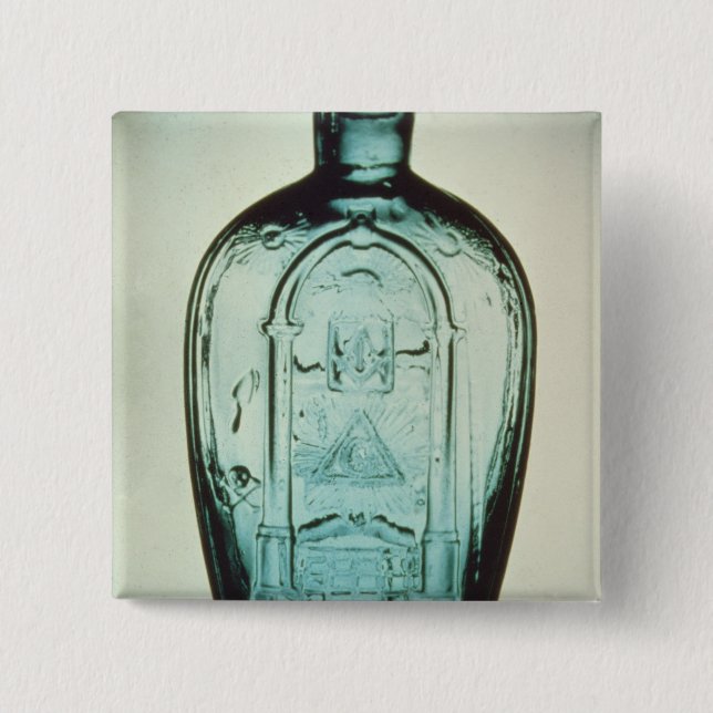 Gjuta-blåst masonic flaska knapp (Framsida)