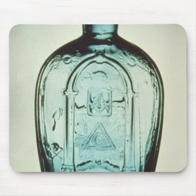 Gjuta-blåst masonic flaska musmatta (Framsidan)