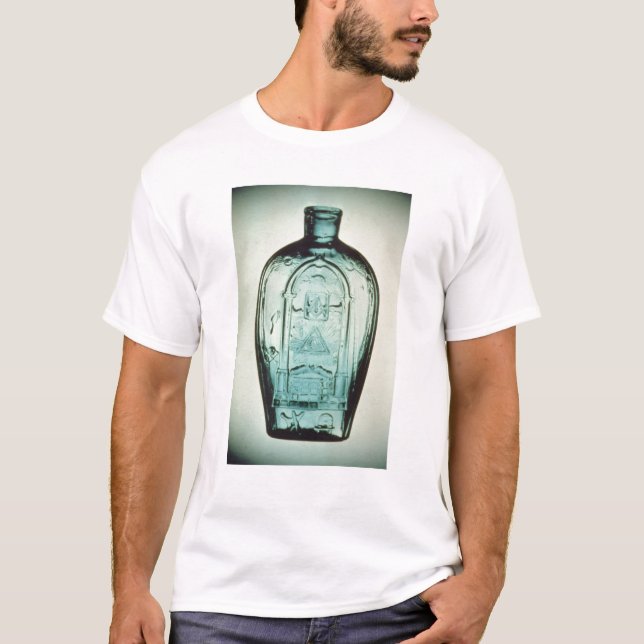 Gjuta-blåst masonic flaska t-shirt (Framsida)
