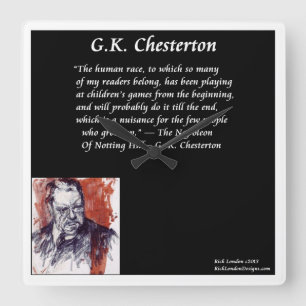 GK Chesterton Fyrkantig Väggklocka
