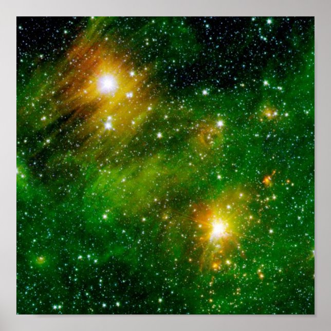 GL490 Green Gas Cloud Nebula - NASA rymdbild Poster (Framsidan)