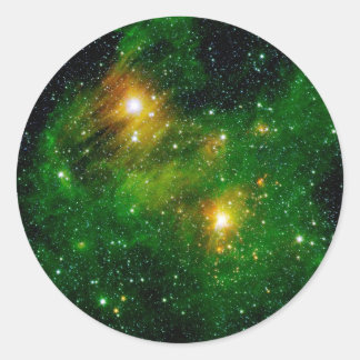 GL490 Green Gas Cloud Nebula - NASA rymdbild Runt Klistermärke