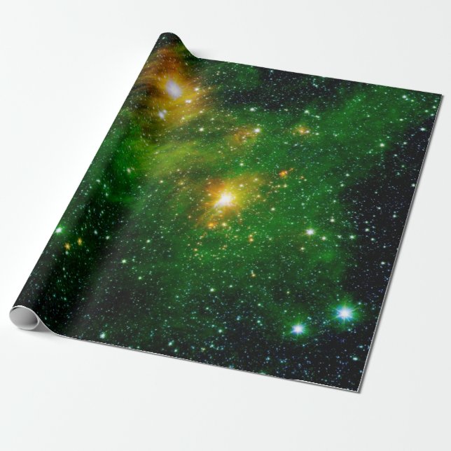 GL490 Grön gasmolnnebulosa - NASA rymdfoto Presentpapper (Utrullad)