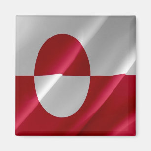 GL - Grönland - Flagga Waving Magnet