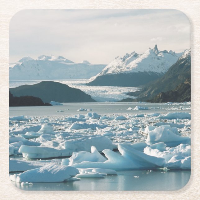 Glaciala isberg underlägg papper kvadrat (Framsidan)