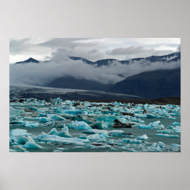 Glacialsjön Jokulsarlon - Island Poster