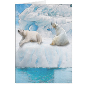 Glaciär Bears - 5 tum x 7 tum Art Card Hälsningskort