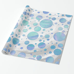 Glaciär Blå Polka Prick Mönster Presentpapper