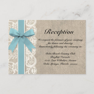 Glaciär för Burlap Rustic Reception Card Glacier Inbjudningar