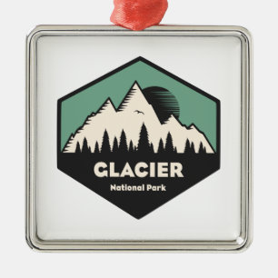 Glaciär nationalpark julgransprydnad metall