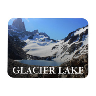 Glaciär Near montering Fitz Roy för sjö Magnet