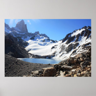 Glaciär Near montering Fitz Roy för sjö Poster