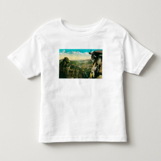 Glaciären pekar, den halva kupolen och den tee shirt (Framsida)