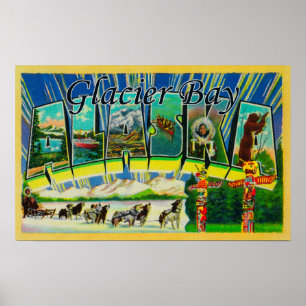 Glaciärfjärd, Alaska - stora brevplatser Poster