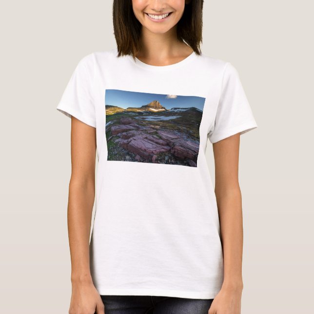 Glaciärnationalparkberg Tee Shirt (Framsida)