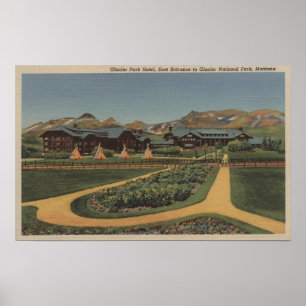 Glaciärnationalparken, MT - parkera hotellöster Poster