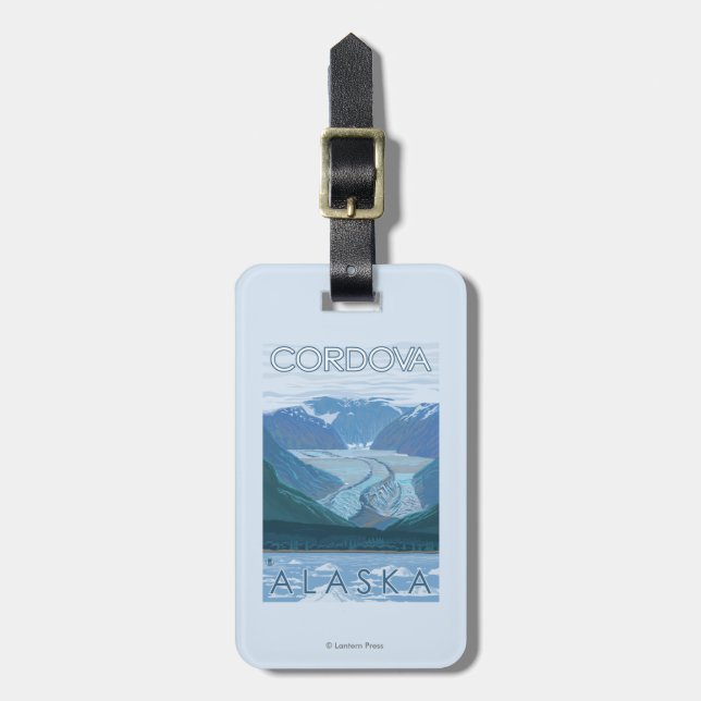 Glaciärplats - Cordova, Alaska Bagagebricka (Vertikal Framsida)