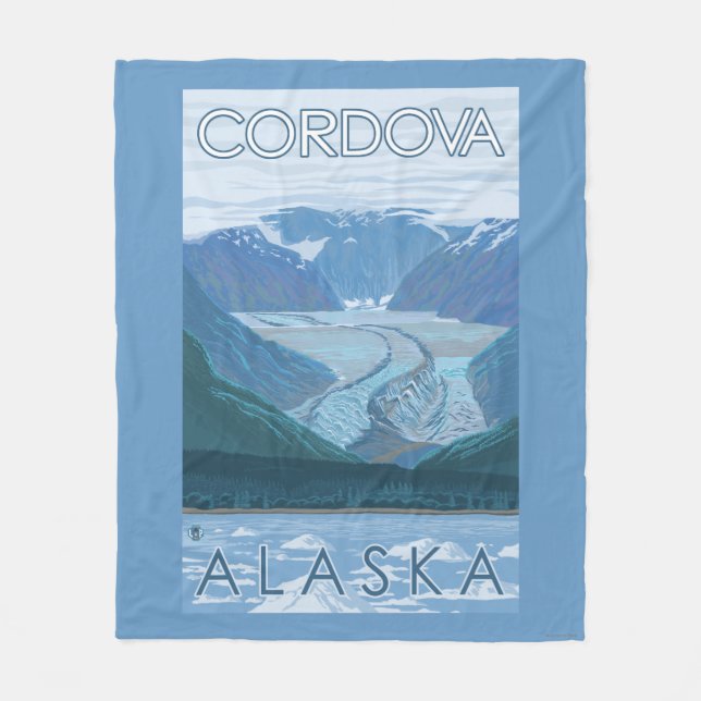 Glaciärplats - Cordova, Alaska Fleecefilt (Framsidan)