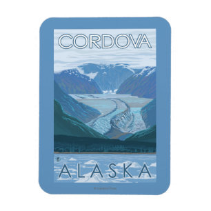 Glaciärplats - Cordova, Alaska Magnet