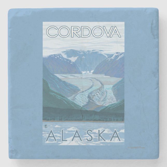 Glaciärplats - Cordova, Alaska Underlägg Sten (Framsidan)