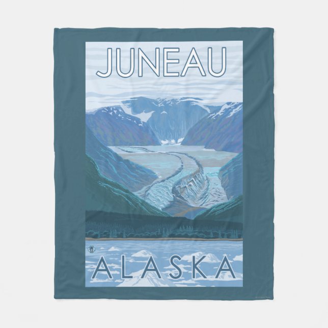Glaciärplats - Juneau, Alaska Fleecefilt (Framsidan)