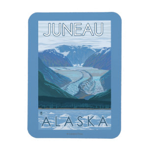 Glaciärplats - Juneau, Alaska Magnet
