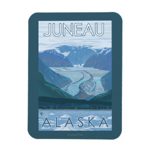 Glaciärplats - Juneau, Alaska Magnet