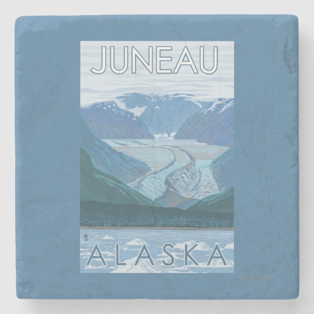 Glaciärplats - Juneau, Alaska Stenunderlägg (Framsidan)