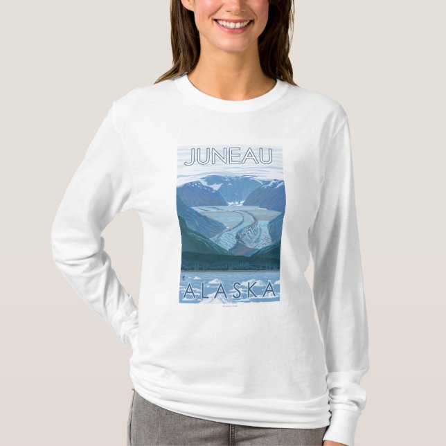 Glaciärplats - Juneau, Alaska T-shirt (Framsida)
