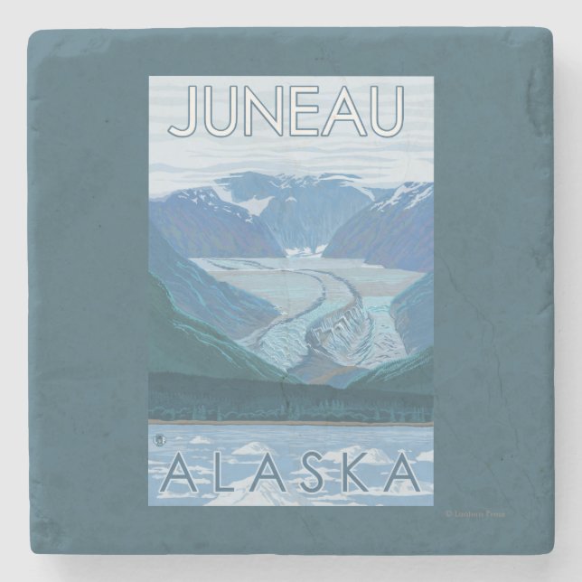 Glaciärplats - Juneau, Alaska Underlägg Sten (Framsidan)