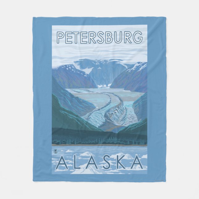 Glaciärplats - Petersburg, Alaska Fleecefilt (Framsidan)