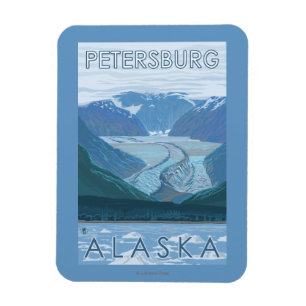 Glaciärplats - Petersburg, Alaska Magnet