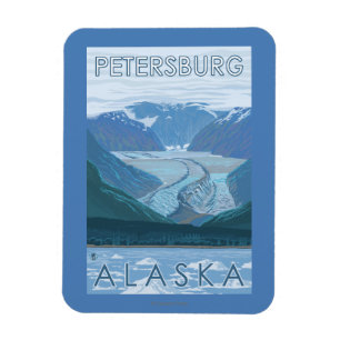 Glaciärplats - Petersburg, Alaska Magnet