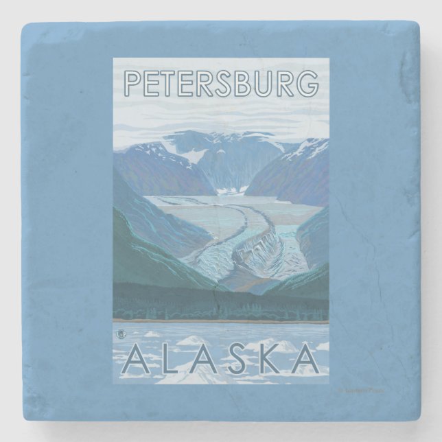 Glaciärplats - Petersburg, Alaska Underlägg Sten (Framsidan)