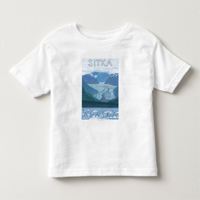 Glaciärplats - Sitka, Alaska Tee Shirt (Framsida)