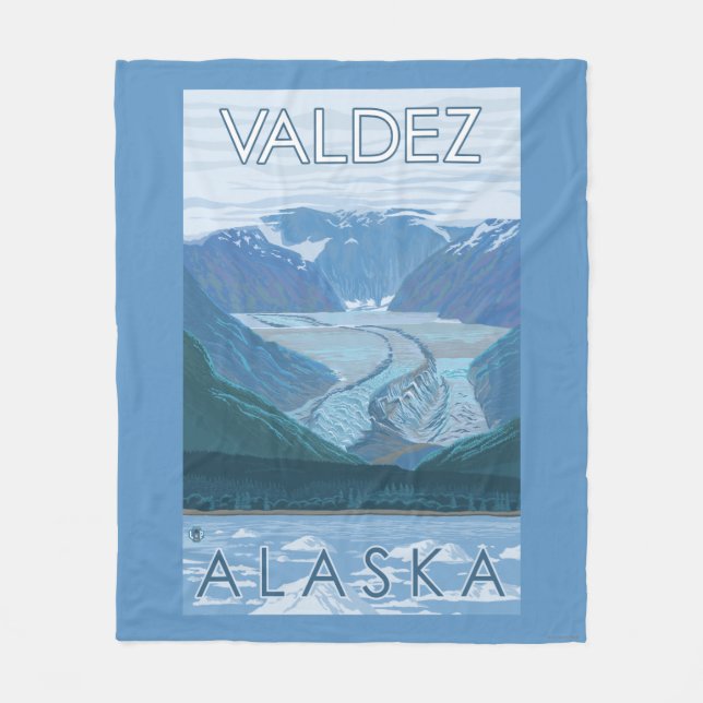 Glaciärplats - Valdez, Alaska Fleecefilt (Framsidan)