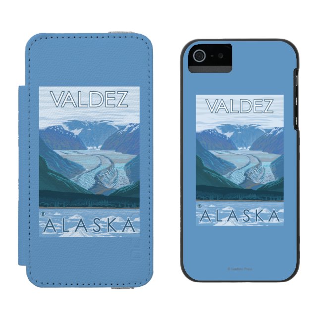 Glaciärplats - Valdez, Alaska Incipio iPhone Wallet Skal (Sida vid Sida)