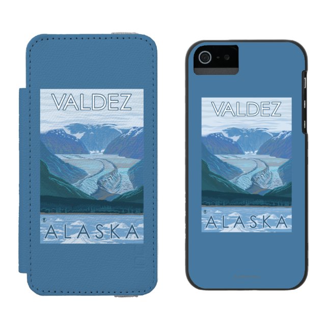 Glaciärplats - Valdez, Alaska Incipio iPhone Wallet Skal (Sida vid Sida)