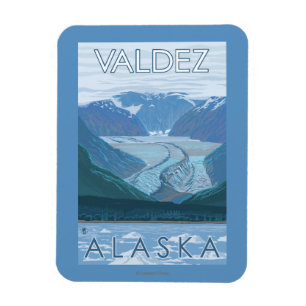 Glaciärplats - Valdez, Alaska Magnet