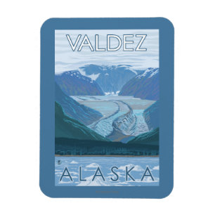 Glaciärplats - Valdez, Alaska Magnet
