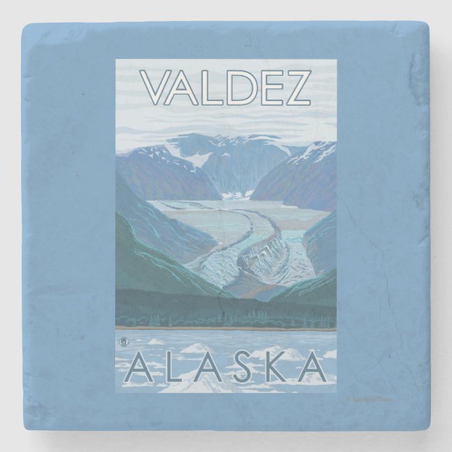 Glaciärplats - Valdez, Alaska Stenunderlägg (Framsidan)