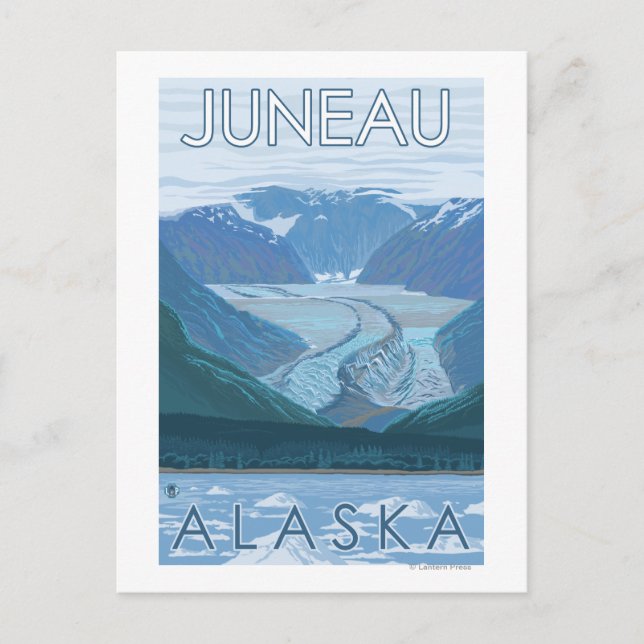Glaciärscen - Juneau, Alaska Vykort (Framsida)