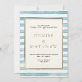 Glaciärsjön Watercolor-rand & Guldtext  Inbjudningar