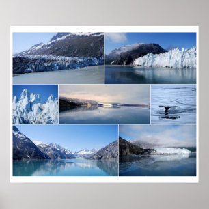 Glacier Bay Alaska Collage 24 x 20 Poster