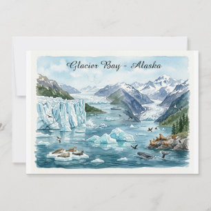 Glacier Bay Alaska Nationalpark Akvarell Kort